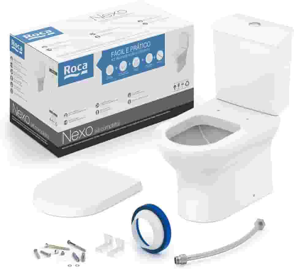Kit de Bacia com Caixa Acoplada e Itens de Instalação Nexo Roca