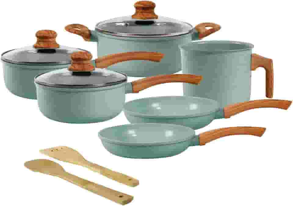 Jogo de Panelas de Alumínio Revestimento Cerâmico com Antiaderente Ecoglide Tuut Marble 8 peças