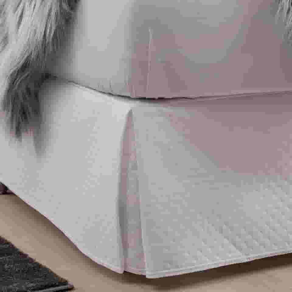 Saia Matelada Para Cama Box (SOLTEIRO, Branca)