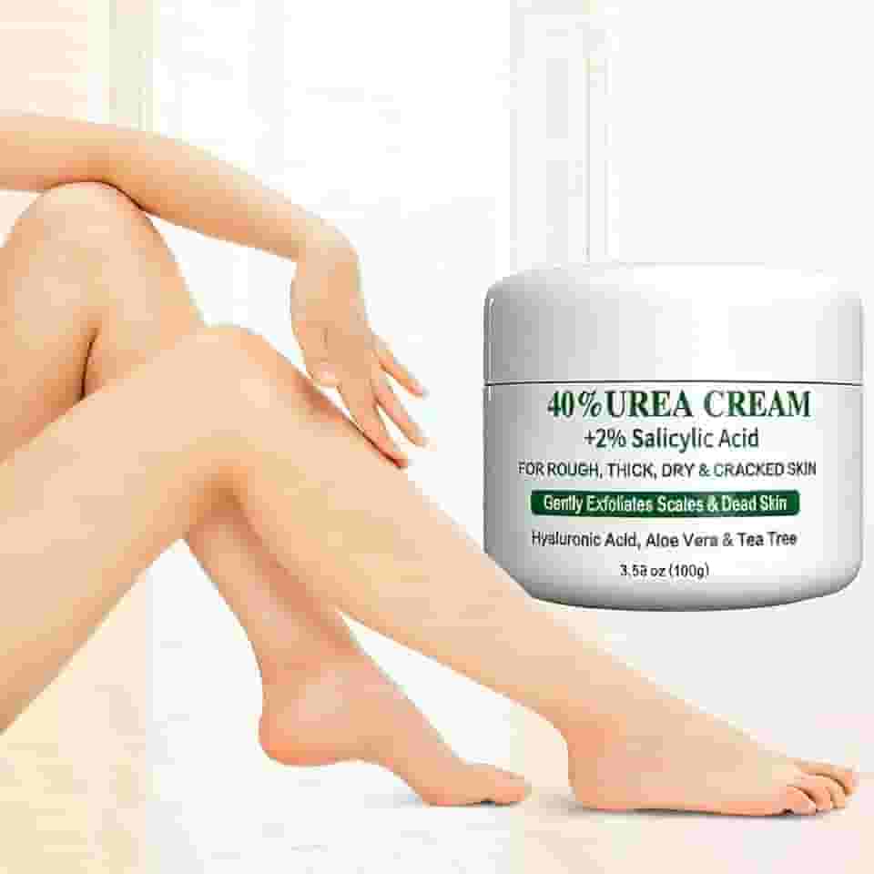 Creme de ureia 40% para pés e mãos, creme de calos para calcanhares secos e rachados, creme para os pés, esfoliante suave, hidratante para cuidados com a pele, loção de ureia para pés, força máxima
