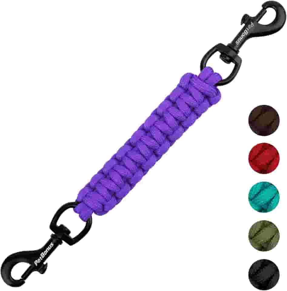 PetBonus Coleira De Segurança Para Cachorro, Alça Feita À Mão Peitoral, Pontas, Conector Guia Com Fecho Duplo (Roxo)