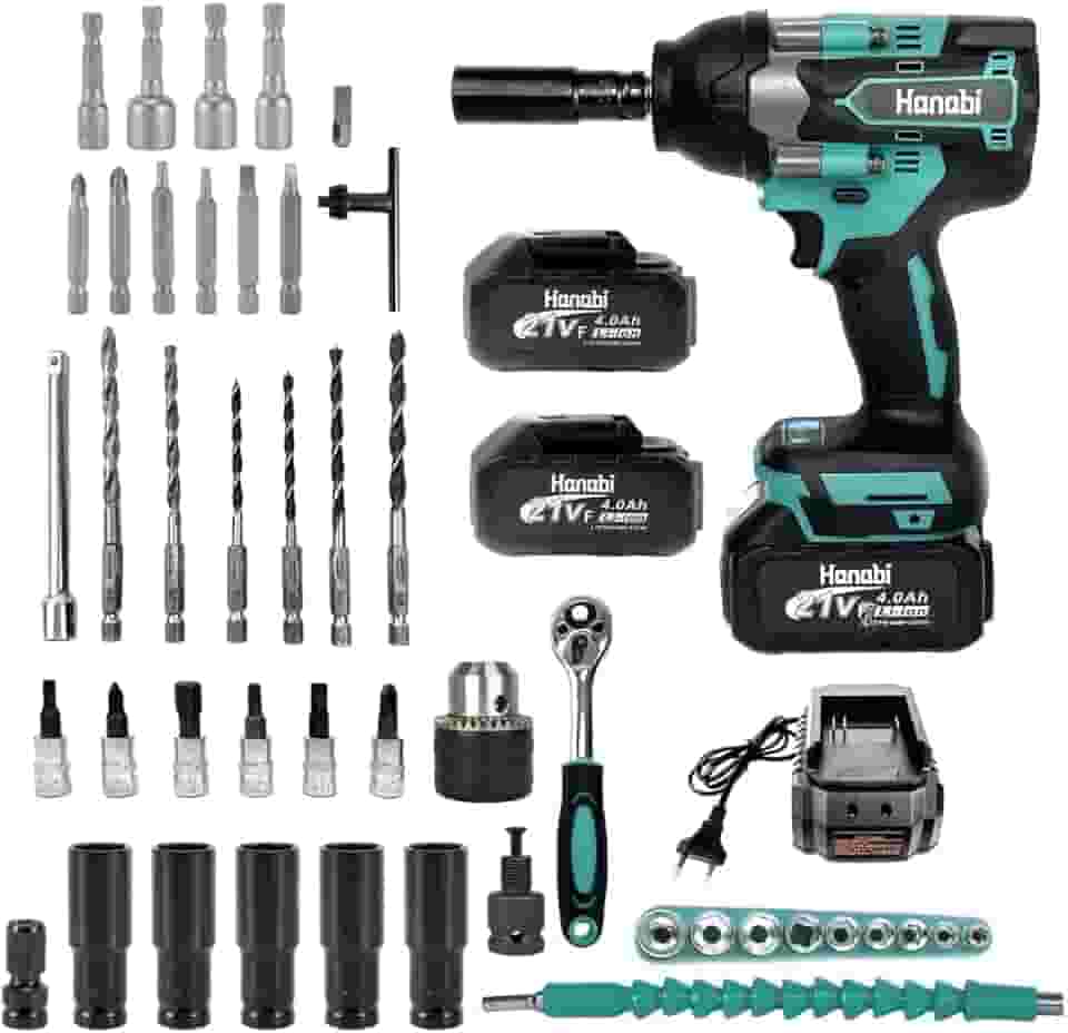 Kit Chave De Impacto Parafusadeira e Furadeira 600N.m 2500rpm 21V Motor Brushless 2 Baterias 21V 4.0Ah 13mm