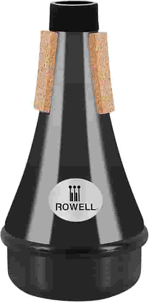 ROWELL Trompete mudo, ABS reto para trompete, leve para prática, acessórios de trompete para iniciantes. (Preto)
