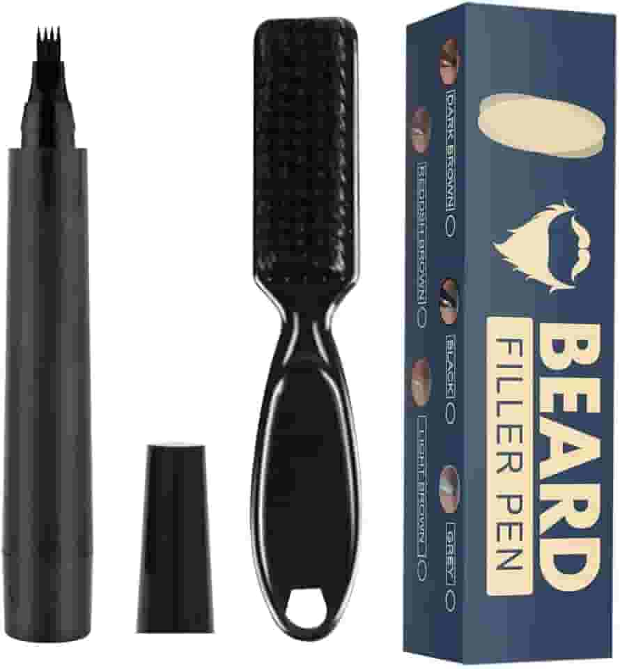 Caneta de barba à prova d'água | Kit de caneta de enchimento de barba | Kit de caneta de preenchimento de barba à prova d'á e à prova de suor com pincel, cria barba e bigode com aparência Pengzi