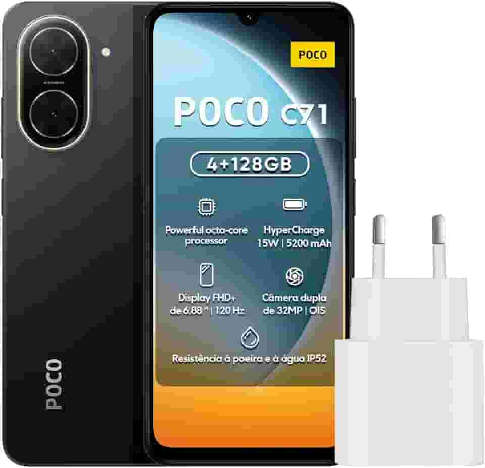 Smartphone Xiaomi Poco C71 Preto 4G 4GB RAM 128GB ROM[25028PC03G]