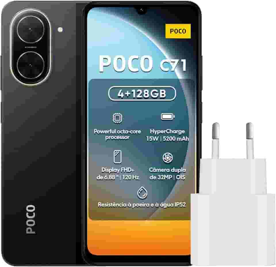 Smartphone Xiaomi Poco C71 Preto 4G 4GB RAM 128GB ROM[25028PC03G]