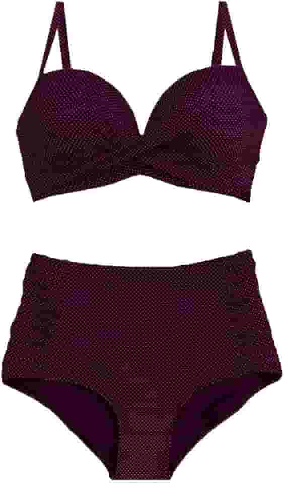 Biquíni Plus Size com Bojo Estampado Calcinha Modeladora Disfarça Barriga Cores Variadas BIQ 3306 (BR, Numérico, 52, Plus Size, Roxo)