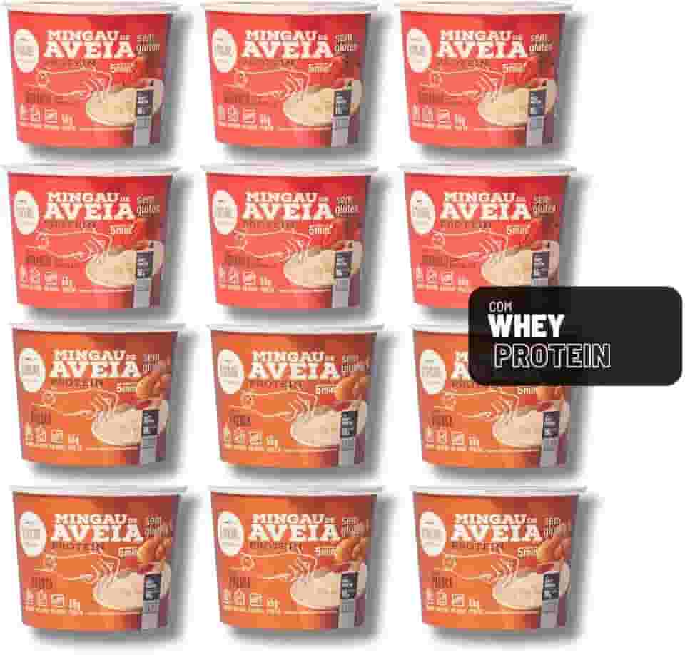 Pack 12 Unidades de Mingau de Aveia High Protein com Whey Protein