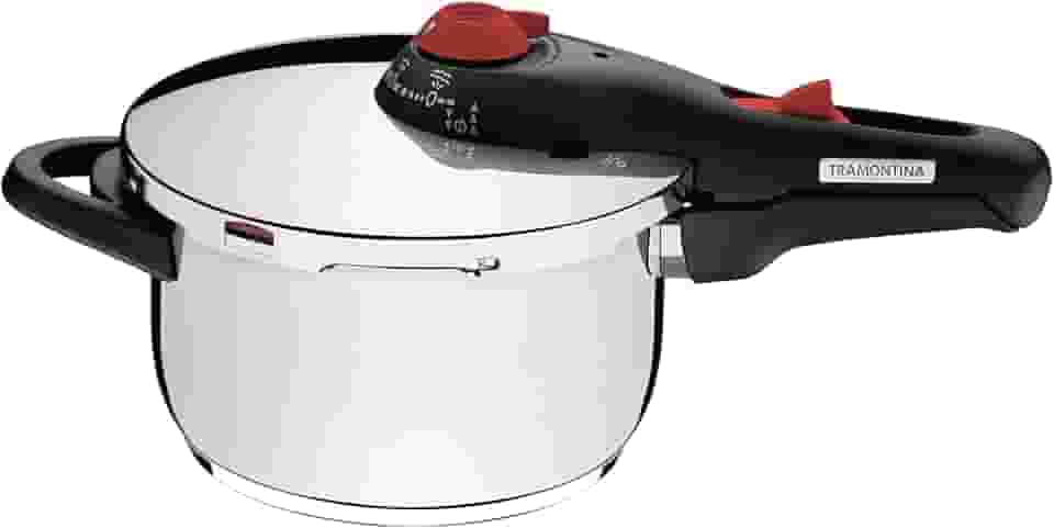 Panela Pressão Aço Inox 4 Tramontina Polida 22 Cm