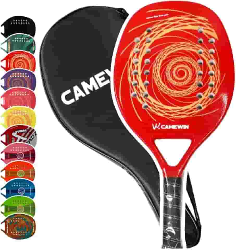 Raquete De Beach Tennis Camewin Carbono & Vidro 3K com Capa