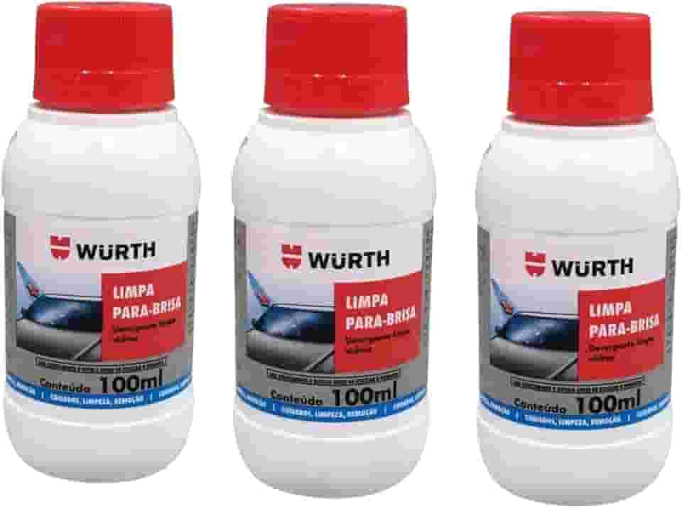Kit 3 Limpador de Parabrisa Liquido Para Reservatorio do Carro 100ml Wurth