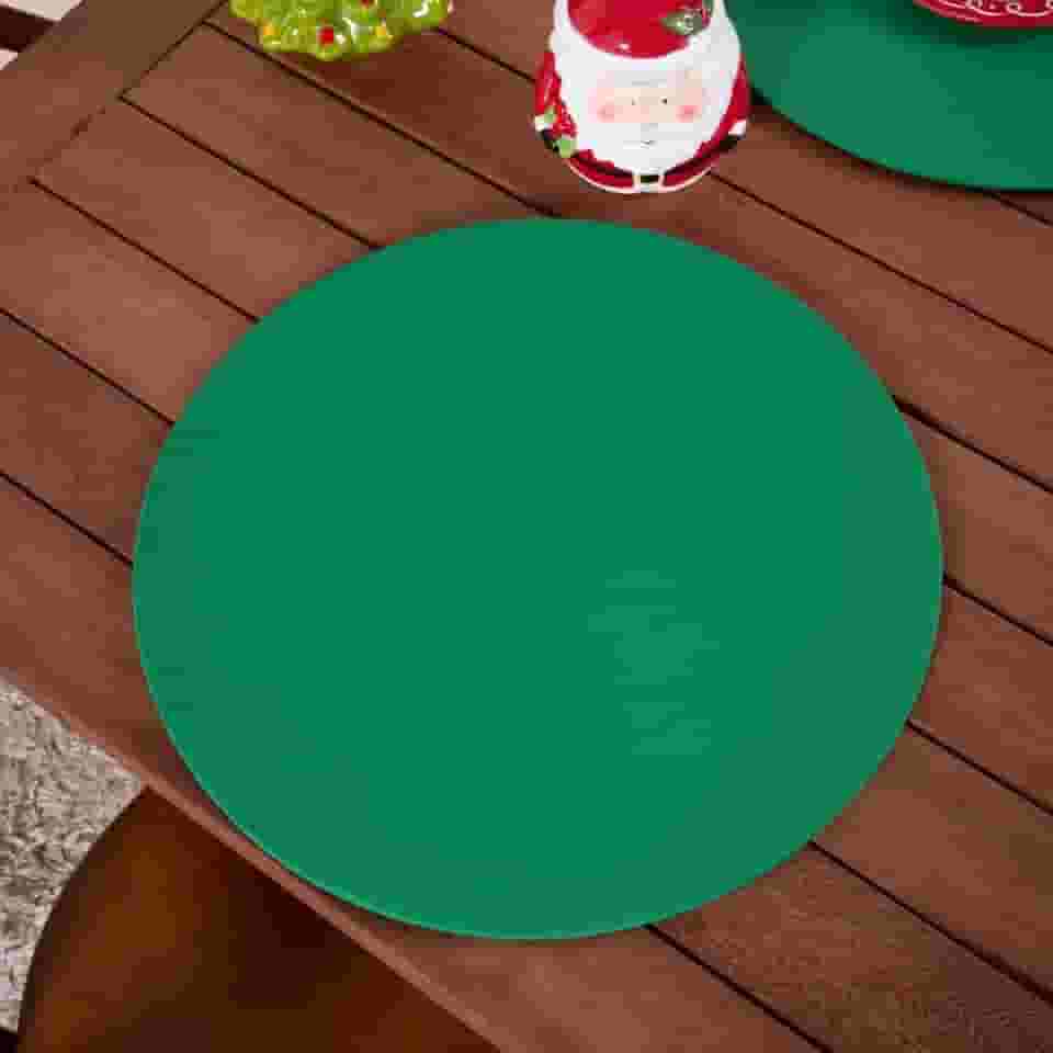 Capa Sousplat em Tecido Oxford, 35cm de Diâmetro, 100% Poliéster, para Mesa de Jantar, Elegante e Prático (Verde)