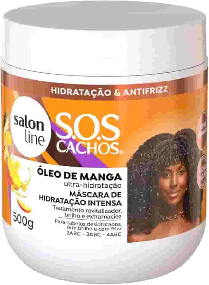 Salon Line, Máscara Capilar, SOS Cachos, Óleo de Manga, Hidratação Intensa - Cabelos Ondulados, Cacheados e Crespos, 500 g