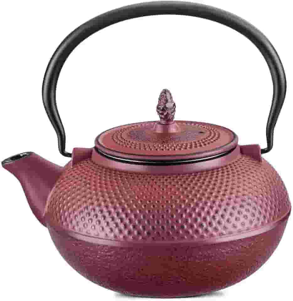 Chaleira De Ferro Fundido Esmaltada 18 Cm 1,5 Litros Alta Durabilidade Vermelho MTA - 8180