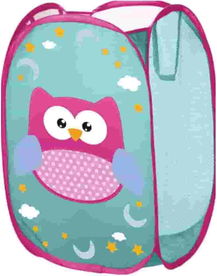 Cesto Brinquedos e Roupas Suja, Cestos de Armazenamento Infantis, Cesto Organizador Infantil, Dobravel e Prático. (Coruja, Kids)
