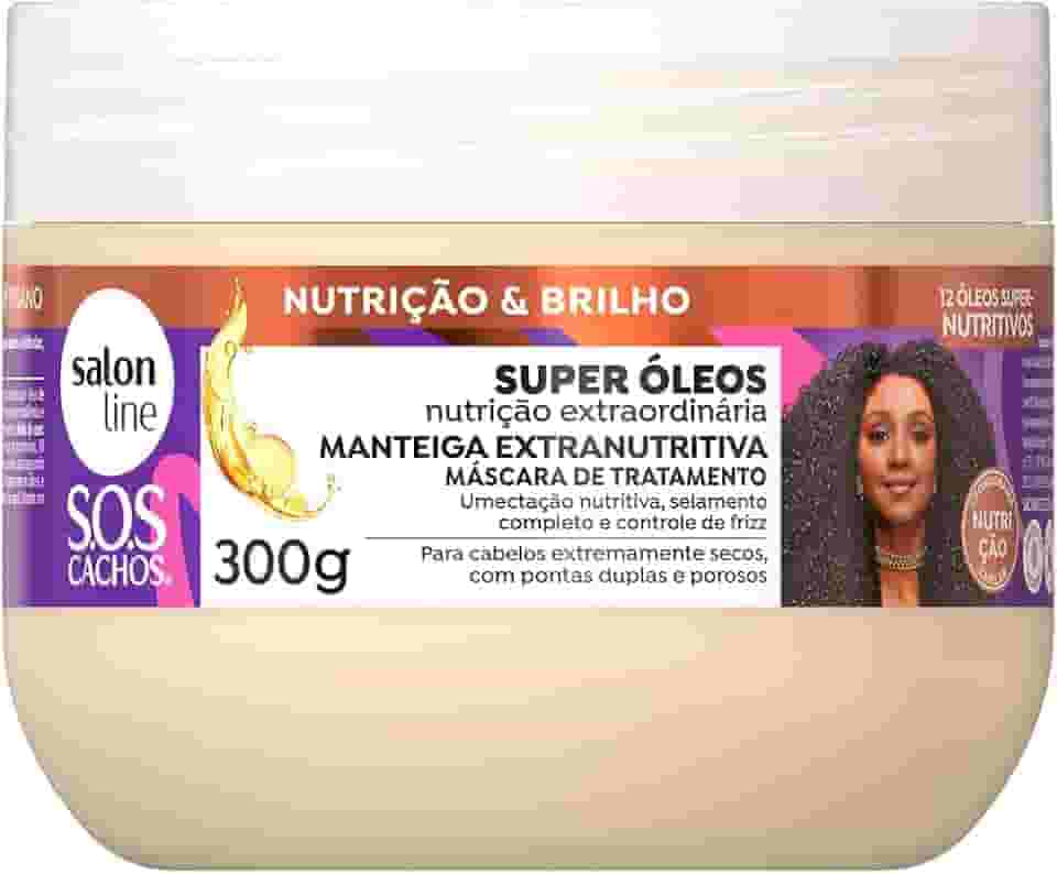 Salon Line, Máscara de Tratamento, SOS Cachos, Super Óleos, Vegano - Para Cabelos Cacheados e Crespos, 300g