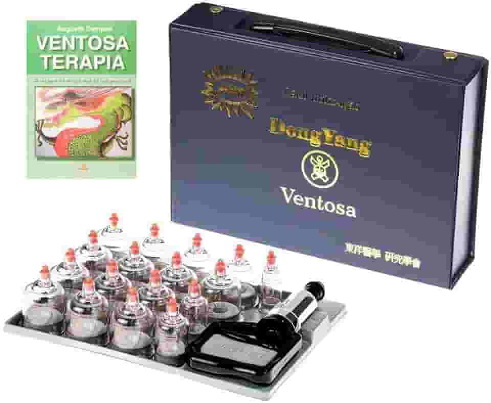 Kit de Ventosa 17 Copos Dong Yang com livro de Ventosaterapia