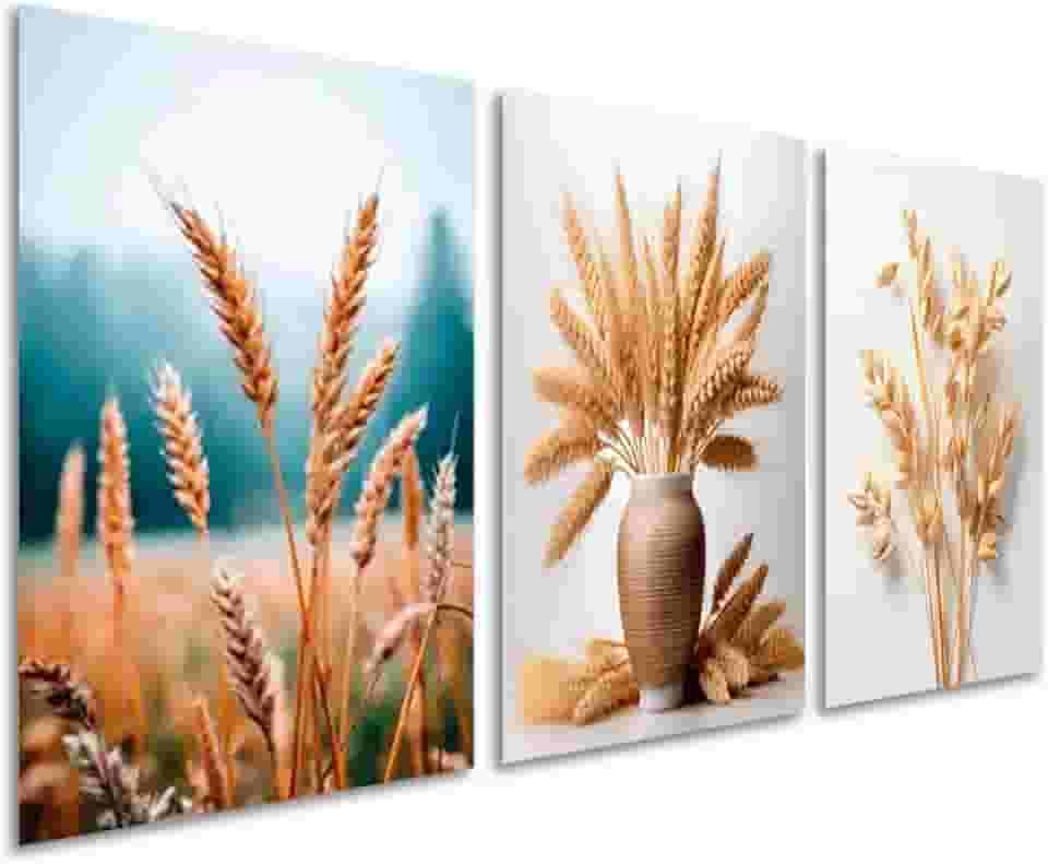 Quadros Decorativos Trigo Dourado Prosperidade e Fartura