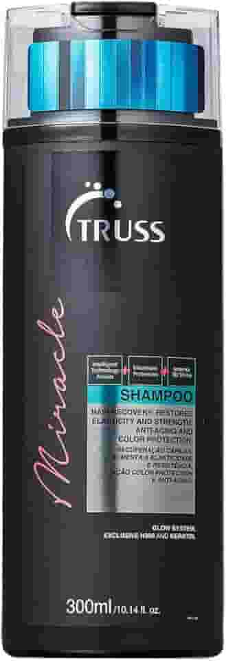 Truss Shampoo Miracle | Limpeza Suave e Reconstrução com Brilho 3D e Ação Anti-Aging | 300ml