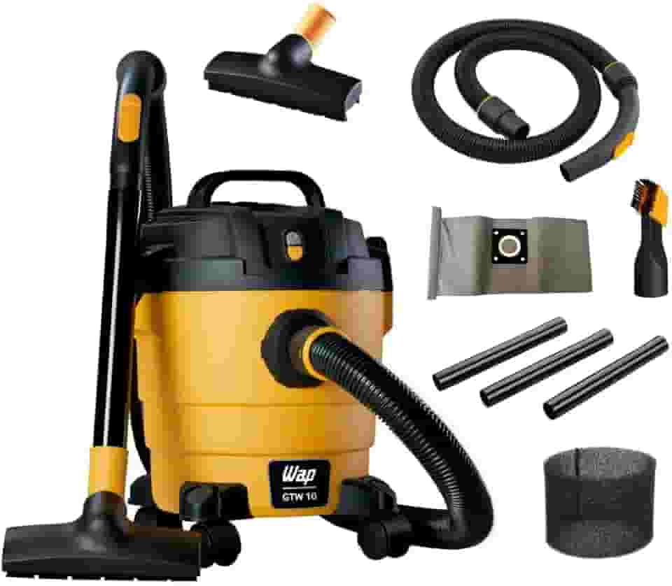 WAP Aspirador de Pó e Água GTW 10, Compacto, 10 Litros, com Mangueira de 1,5 Metros, Filtro Lavável, 140mbar 1400W 220V