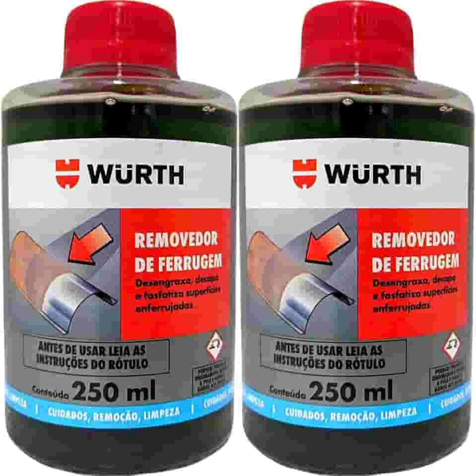2 Removedor de Ferrugem Oxidação Corrosão Liquido Pronto Uso 250ml Wurth