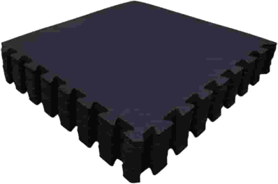 Kit com 12 Tatames Tapetes EVA Com Borda 50cm X 50cm X 1cm Preto