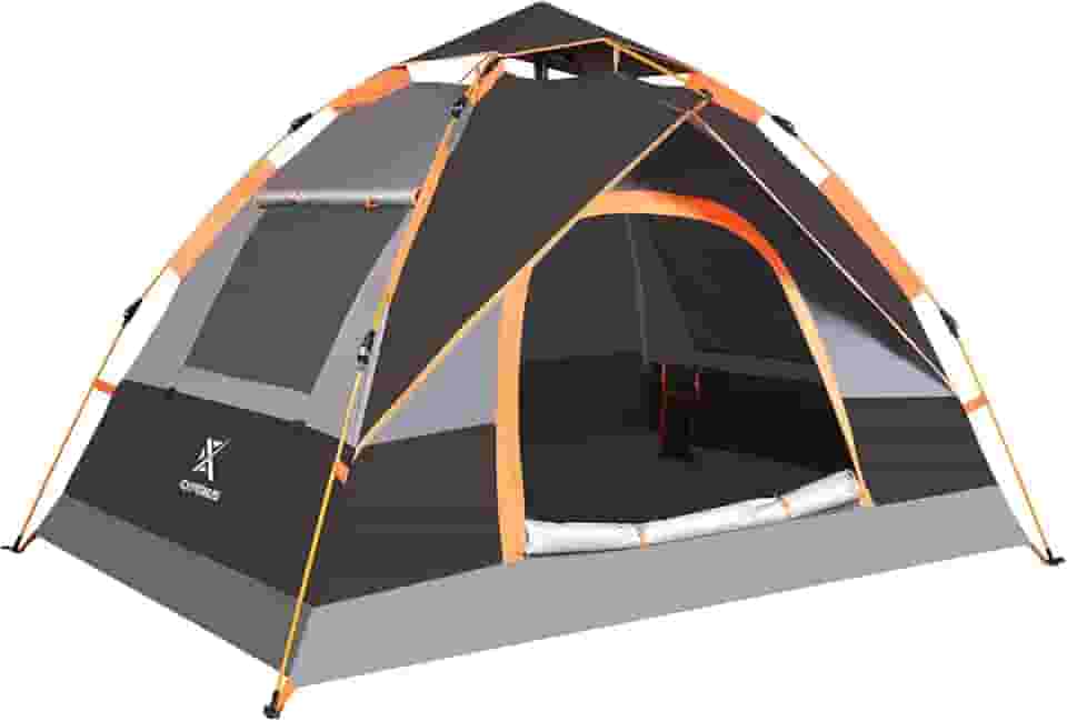 Extremus Barraca de acampamento, barracas familiares para acampamento, resistência à água, configuração rápida, barraca para 2 pessoas, cinza/preta, 1 porta