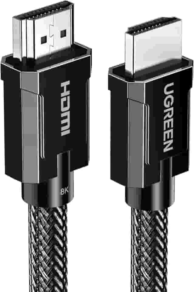 UGREEN Cabo HDMI 2.1 8K@60Hz, cabo HDMI 4K@120Hz HDR dinâmico, 7860x4320P Ultra HD, 3D, Dolby Vision, eARC, trançado 48 Gbps Ethernet, compatível com PS5/PS4/ PC/Xbox/HDTV/MMMMMM. Operador/P Rejetor