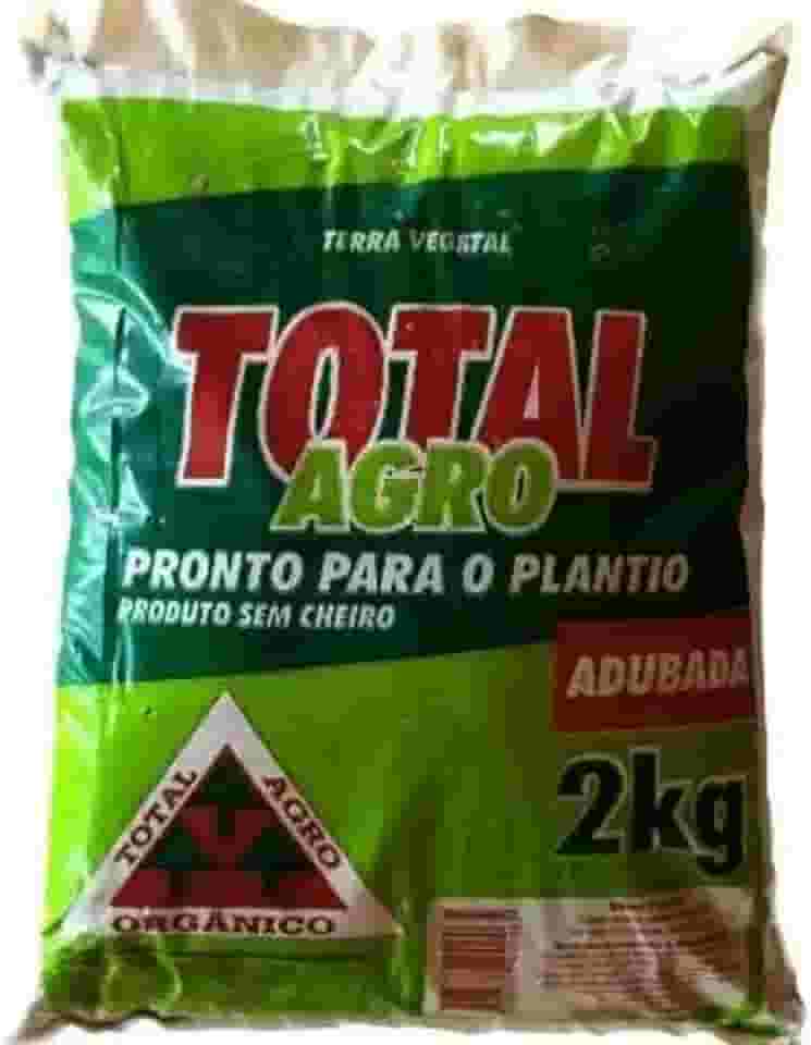 Terra Vegetal Preta Adubada Pacote 2kg - Substrato Orgânico para Plantio Saudável em Jardins, Hortas, Gramados e Vasos - Total Agro Sem Cheiro