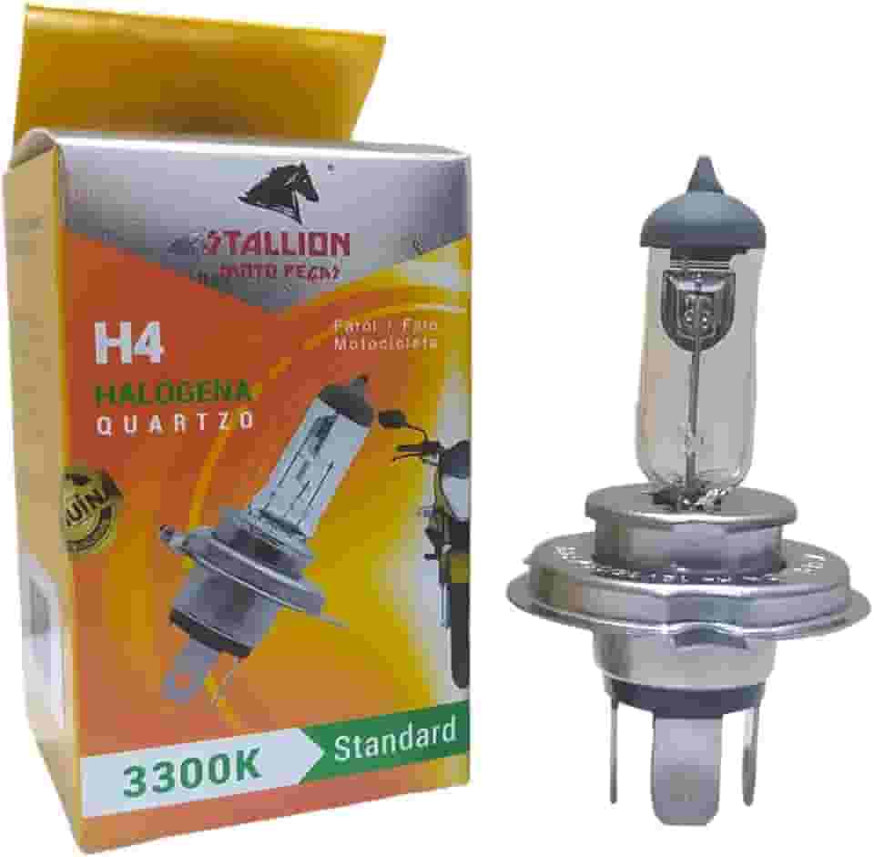 Lâmpada Farol Moto H4 Halogena 35w Crystal 3300K Padrão Biodo Universal 125/160cc