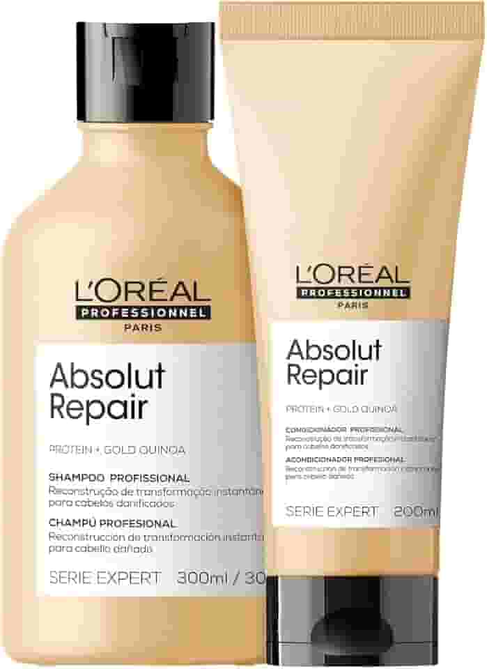 Kit Shampoo e Condicionador Loreal Professionnel Absolut Repair Gold Quinoa + Protein Pequeno