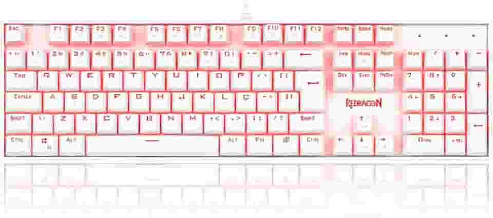 Redragon TECLADO MECANICO MITRA K551W SINGLE COLOR SWITCH BRANCO, UNICO