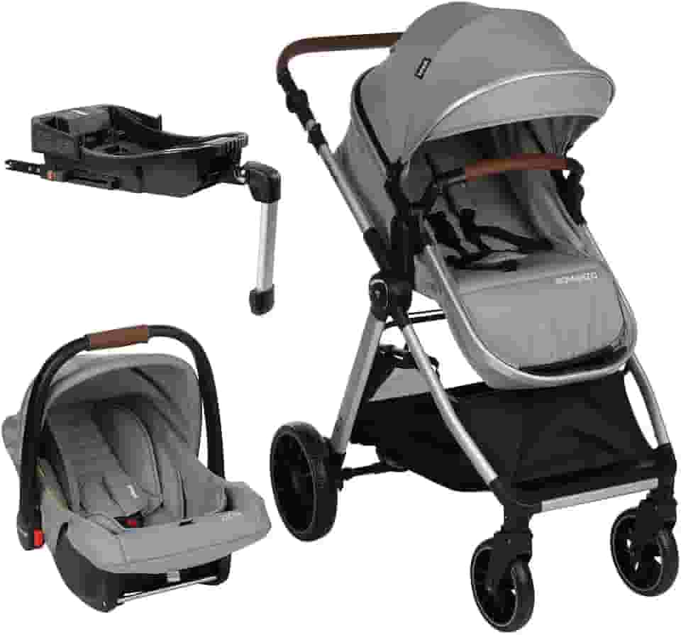 Travel System Infanti, Romanzo Trio, com Isofix, Cinza Granizo