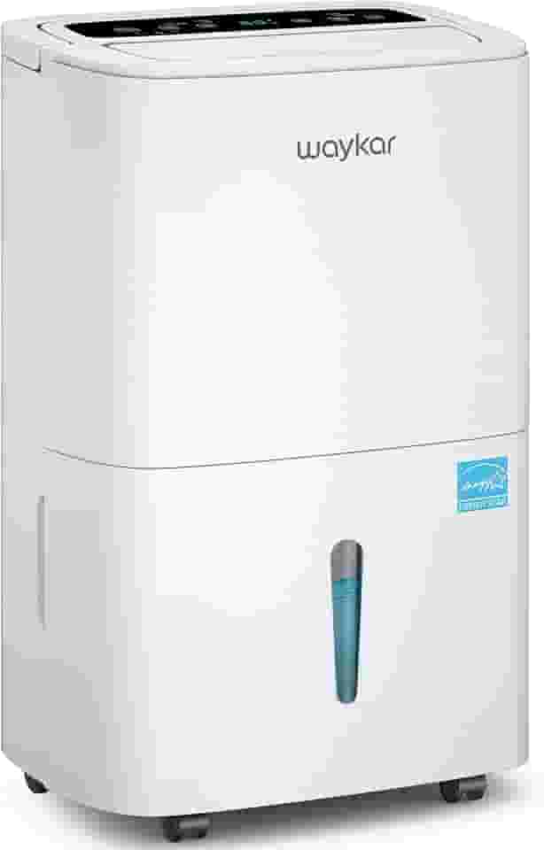 Waykar Desumidificador Energy Star de 150 litros para espaços de até 7.000 metros quadrados em salas grandes comerciais e industriais, armazém, armazenamento, casa, porão, quarto com mangueira de