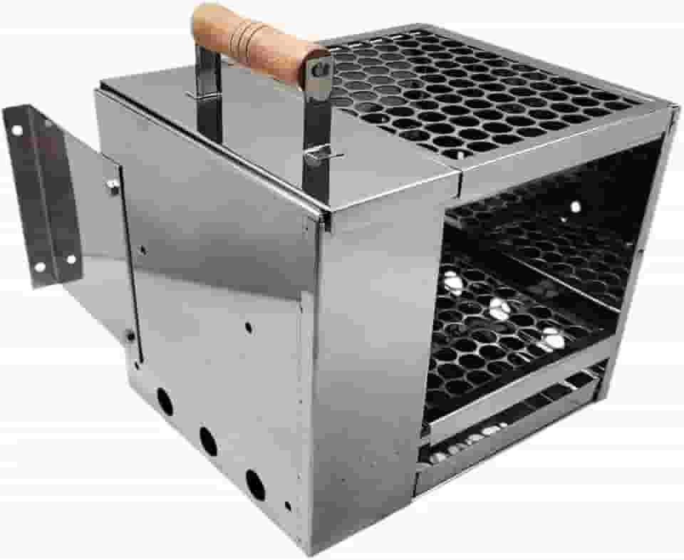 Churrasqueira Ecológica P Sem Fumaça Para Parede Apartamento 2 Grelhas Aço Inox