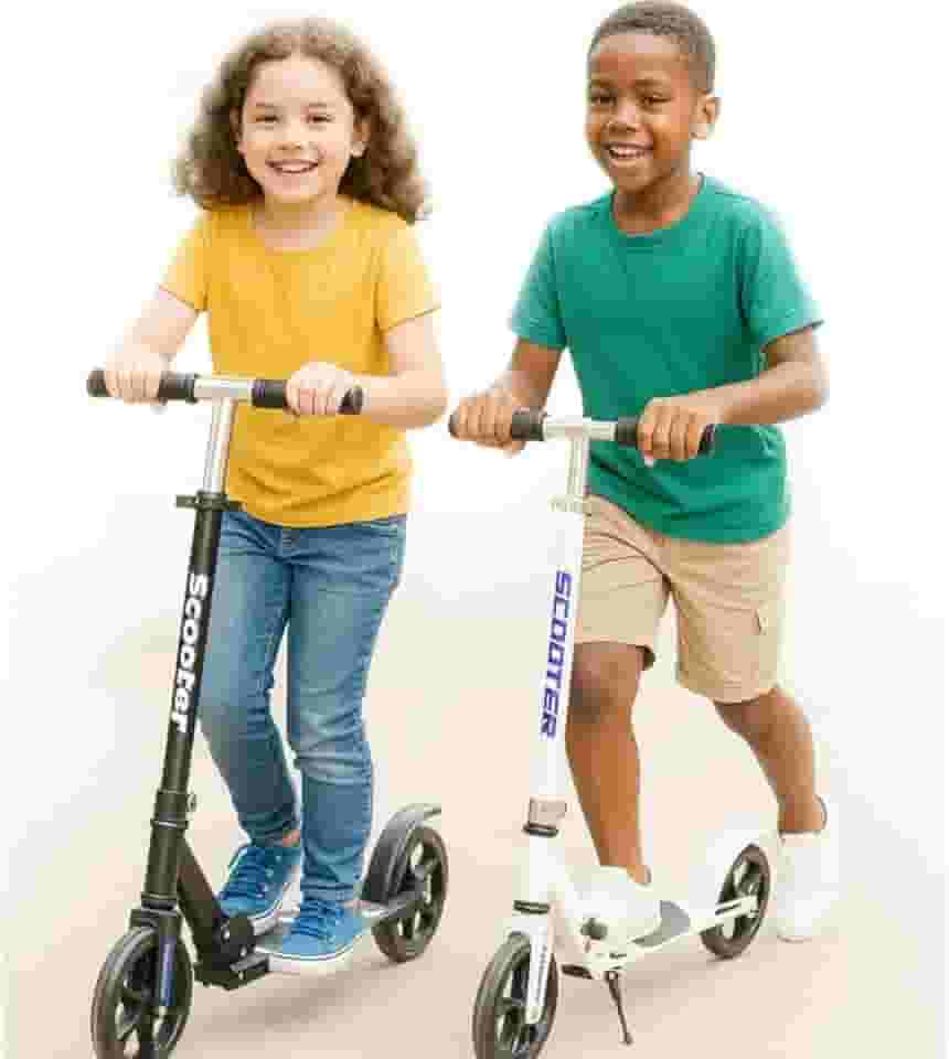 Patinete Infantil Juvenil Dobrável com Freio Traseiro e Altura Ajustável | Para Crianças a Partir de 6 Anos | Suporta até 100kg | Leve e Seguro