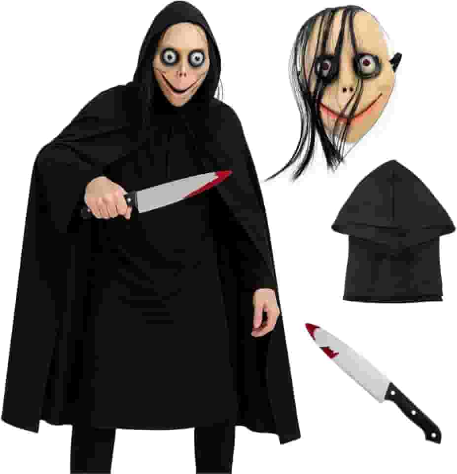 Fantasia Assustadora Mascara Momo Cosplay Halloween Terror