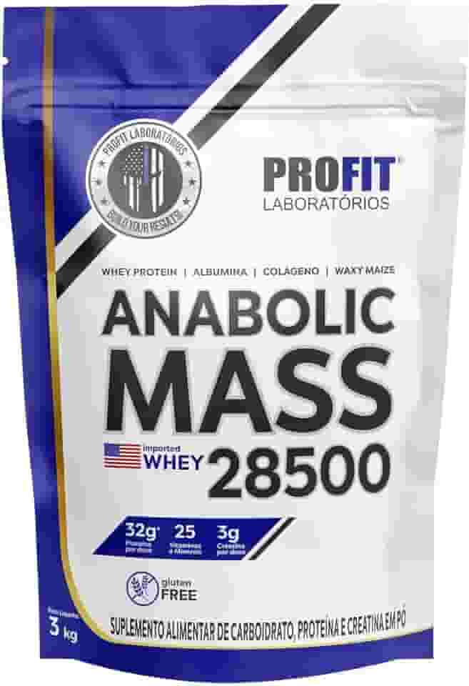 Anabolic Mass 28500 Chocolate C/Morango 3kg - Profit Labs