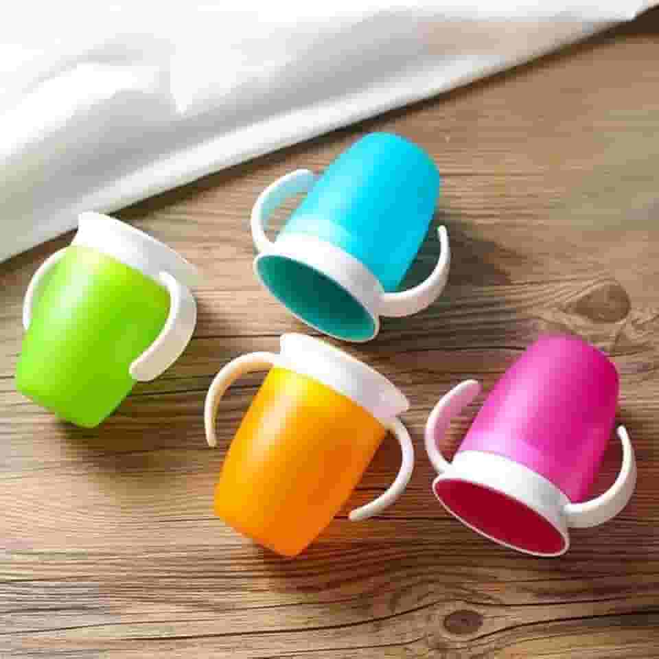 Copo Infantil 360° Antivazamento com Alças – Copo de Treinamento para Bebê 200ml Livre de BPA (PINK)