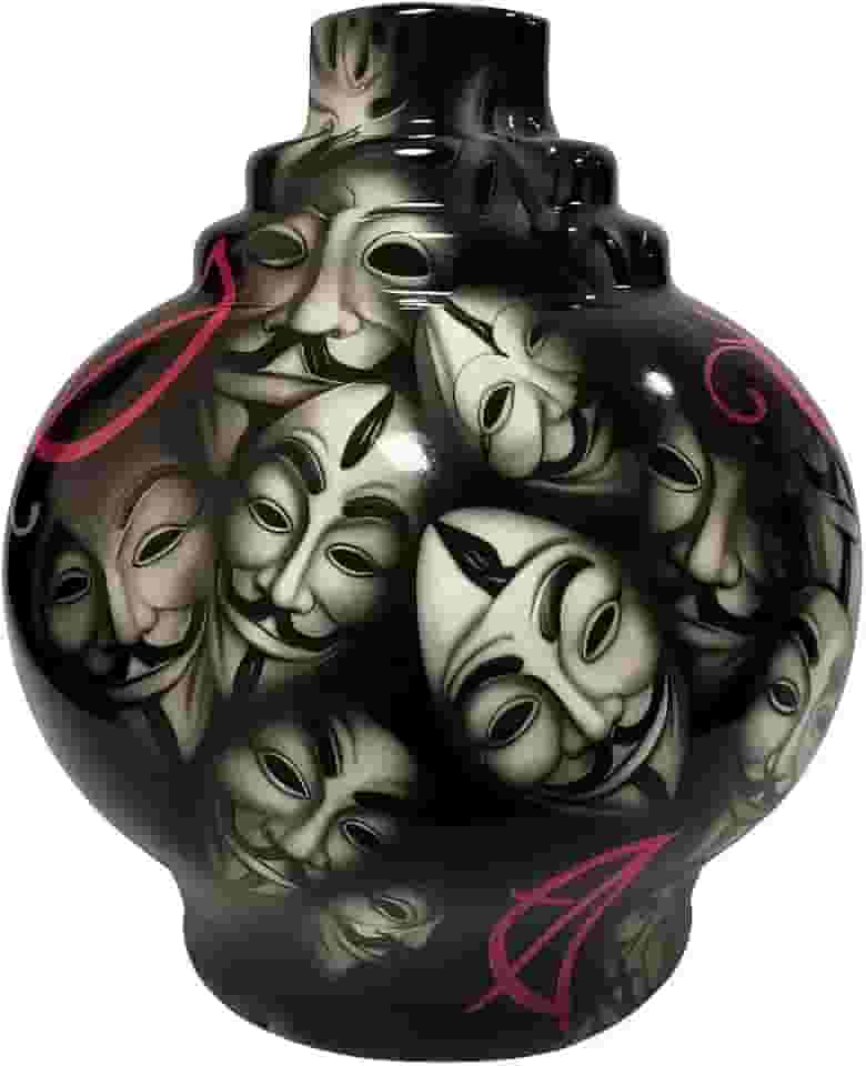 Vaso Vidro Base Narguile Desenhado V De Vingança