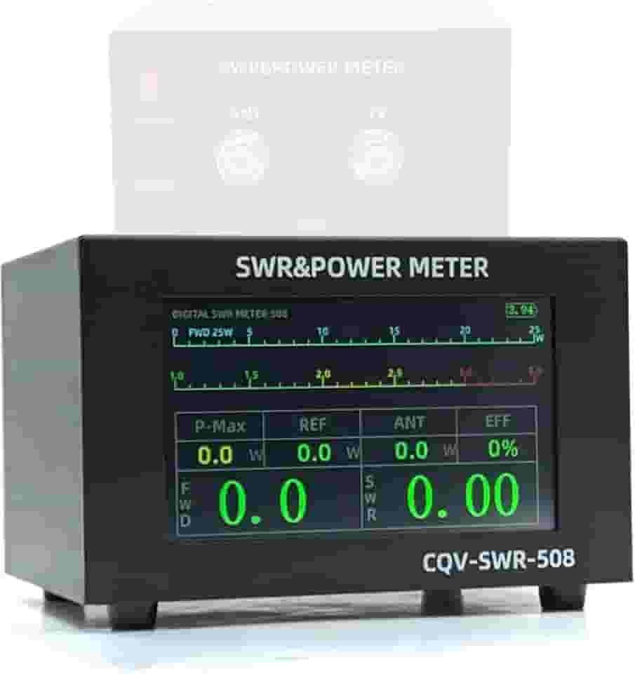 Medidor digital swr de alta potência de 200w com frequência de 1.8-54, display colorido ips de 4.3 cabeças, desligamento automático e recursos de ajuste fino