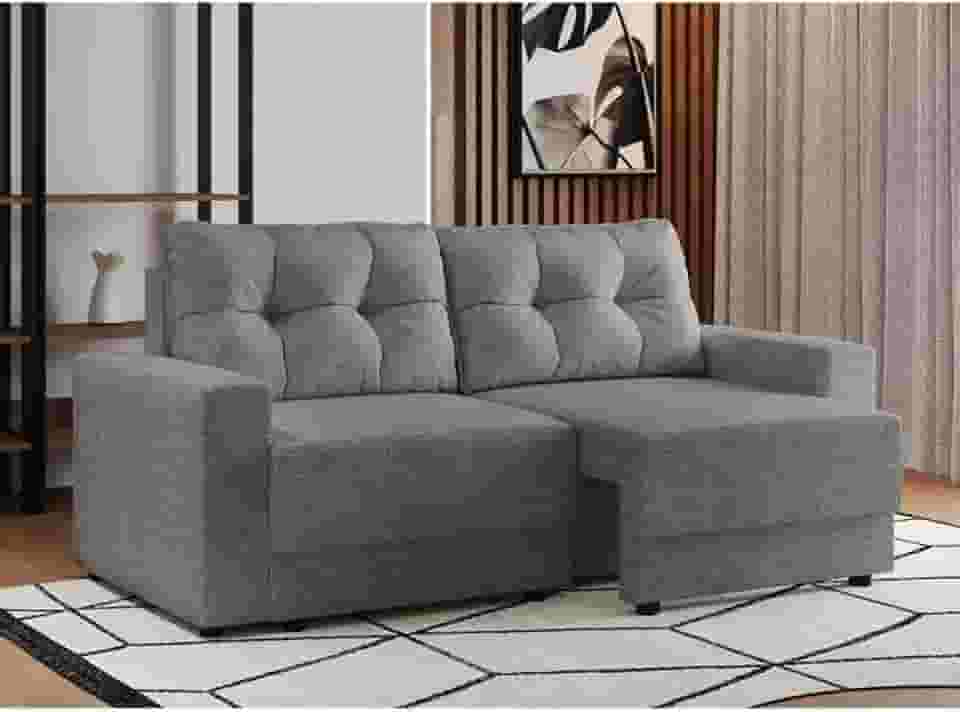 Sofá 2 Lugares Retrátil Lubeck Linho Grafite