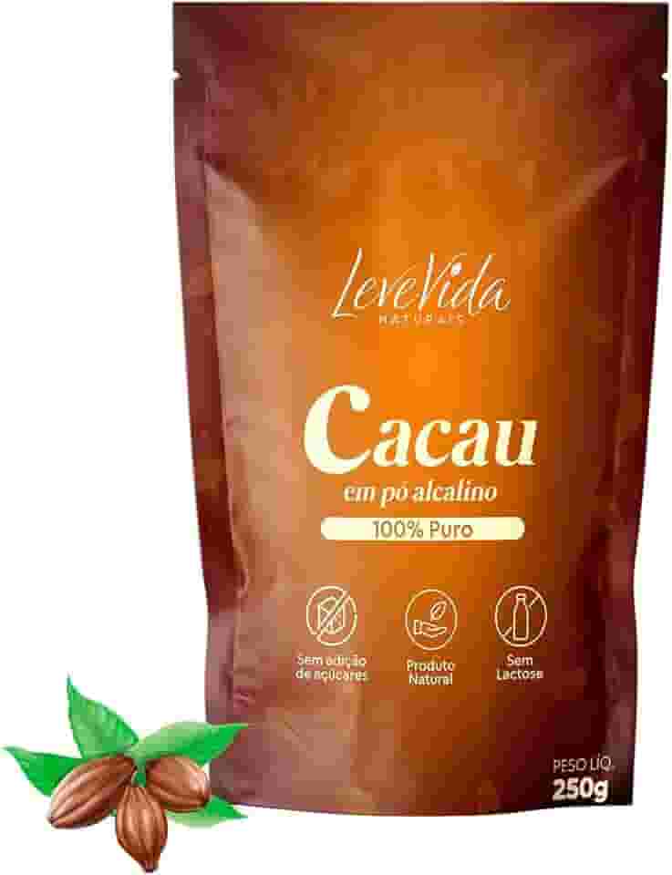 Cacau Em Pó Alcalino 100% Puro Zero Açúcar Sem Lactose 250g