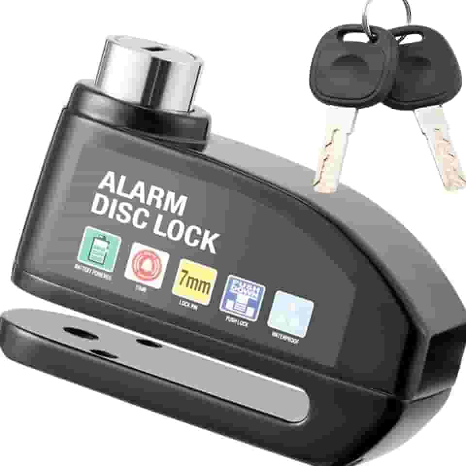 Trava Alarme Cadeado Com Som Trava Freio Disco P/Moto Bike Furto Roubo Motocicleta Compativel com Hornet Xj6 Cbr600 Bmw 850 Cb1000r Cg125 Cg150 Titan 160 Xre190 Xre300 (Preto)