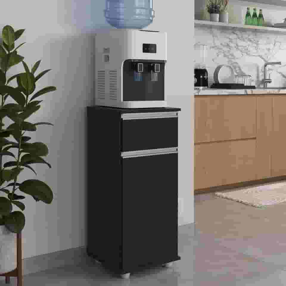 Armário para Bebedouro Multiuso com Gaveta e Porta Cozinha (preto)