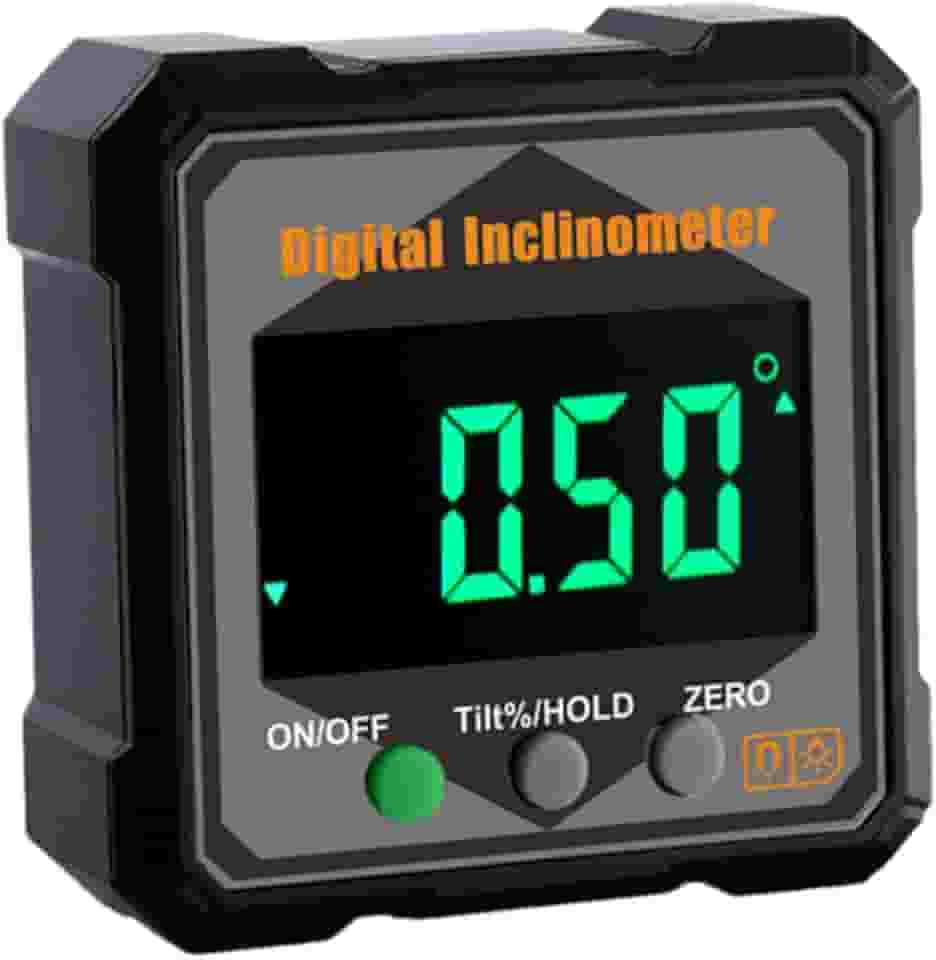 Stgfyxgs Inclinômetro Eletrônico, Ferramentas para Marcenaria, Visor Transparente, Medidor de ângulo IP54, Nível Digital, Medidor de ângulo para Carpintaria, B, Tamanho real