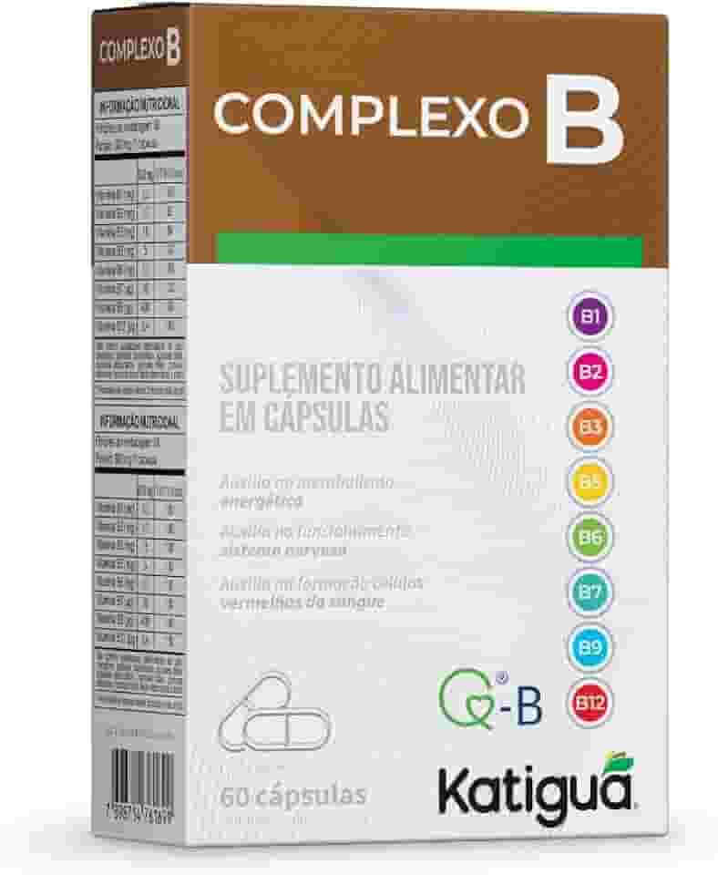 Katiguá, Complexo B, B1, B2, B3, B5, B6, Sem sabor, 60 Cápsulas rígidas, Branco