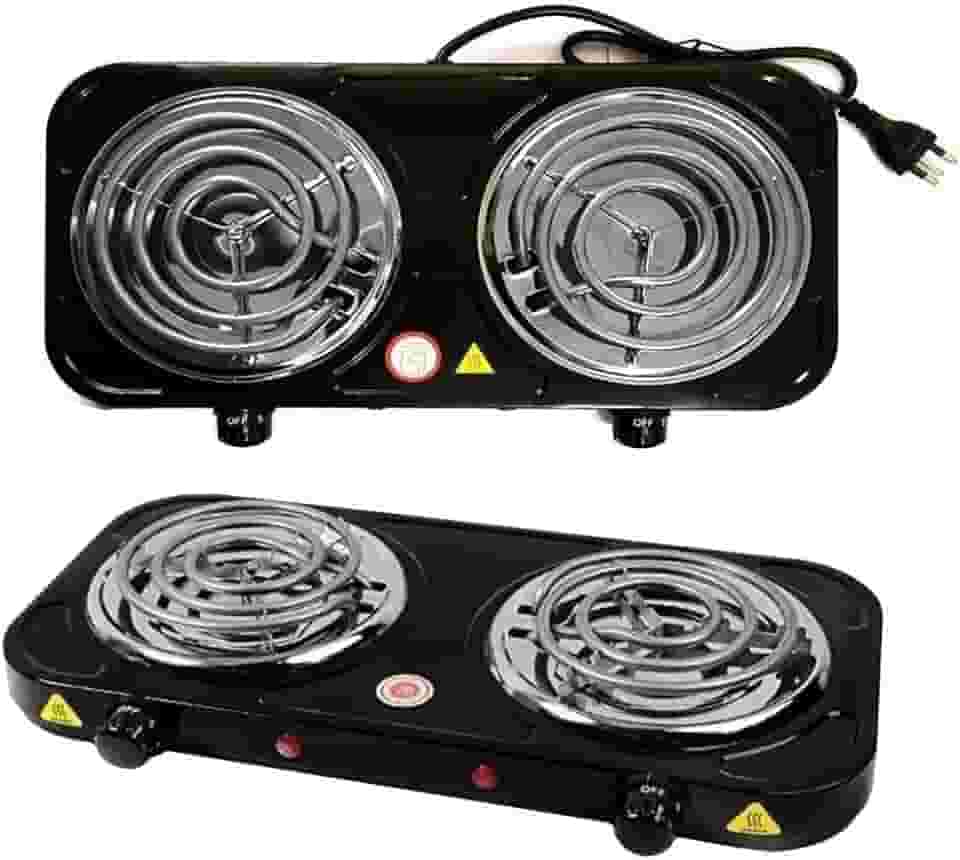 Fogão Elétrico Fogareiro Portátil Cooktop 2 Bocas 2000w 127v (PRETO)