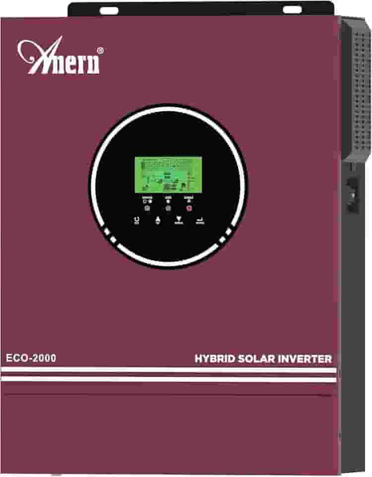 Inversor Híbrido Solar Fora da Rede de 2000W 12V CC a 220-230V CA, Inversor de Onda Senoidal Pura com Controlador de Carga Solar MPPT de 80A, Funciona com Chumbo-ácido de 12V e Bateria de Lítio