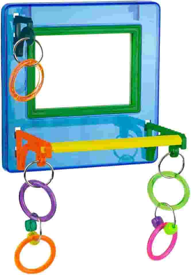 Brinquedo Espelho Para Calopsita Agapornis Periquito Multi Play Colorido Divertido Toco Tucano Espelhinho Maritaca Papagaio Canário